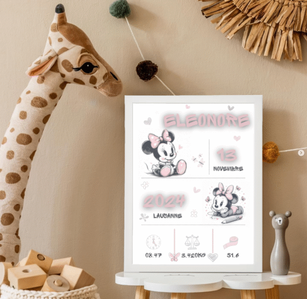 Tableau personnalisable Minnie crayon