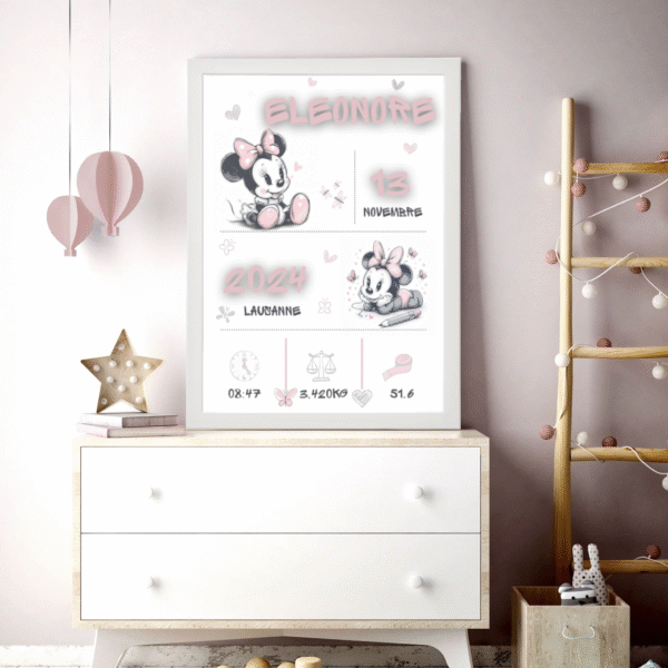 Tableau personnalisable Minnie crayon