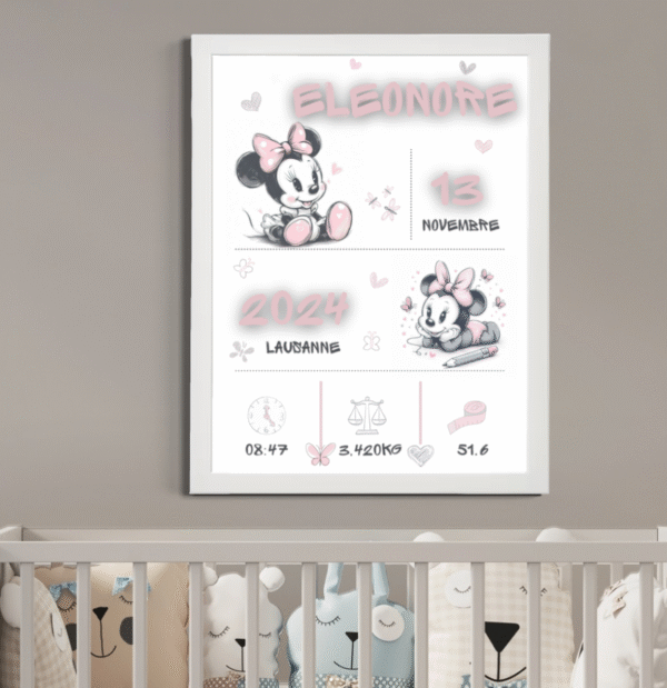 Tableau personnalisable Minnie crayon