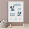 Affiche de Naissance Personnalisée "Petit Moussaillon Mickey" – Cadre Inclus