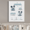 Affiche de Naissance Personnalisée "Petit Moussaillon Mickey" – Cadre Inclus