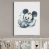 Affiche Décorative "Bébé Mickey Tétine" – Cadre Inclus