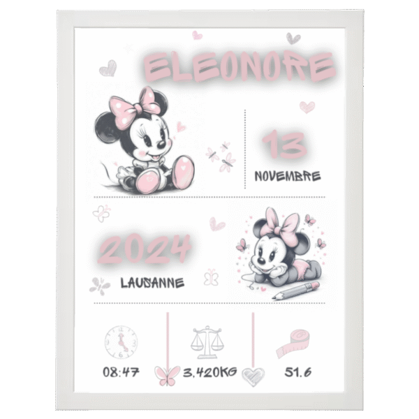 Tableau personnalisable Minnie crayon